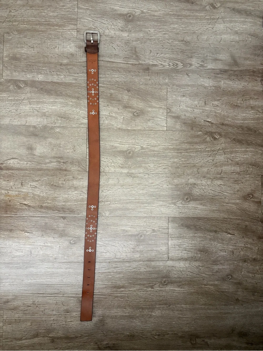 Genuine Leather Studded Boho Western Belt Brown Size M